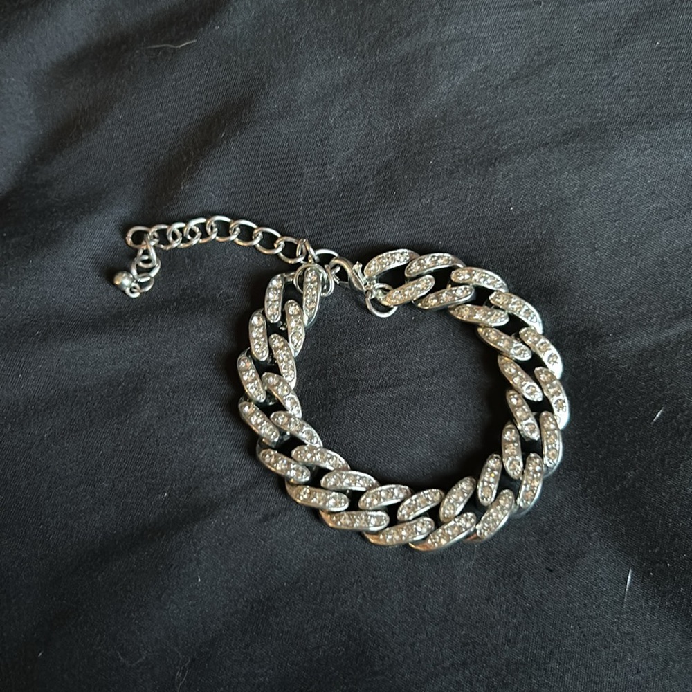 Sterling Silver Diamond Chain Bracelet